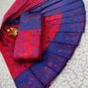 Red and Royal Blue Banarasi Art Silk Saree with Gold Zari Work