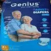 Genius Adult Diaper Unisex Tape disposable adult diaper with high absorbency and adjustable side tapes for men and women.
