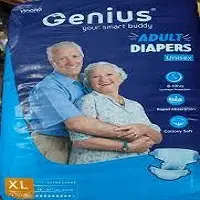 Genius Adult Diaper Unisex Tape disposable adult diaper with high absorbency and adjustable side tapes for men and women.
